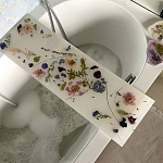 Поднос для ванны из эпоксидной смолы с цветами белая Epoxy Resin Flowers Bath Tray White варинант исполнения - 3 | Loft Concept в Воронеже