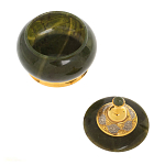 Икорница с крышкой с гравировкой из натурального камня Нефрит Decorative Cavair Dishes варинант исполнения - 5 | Loft Concept в Воронеже