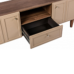 ТВ-тумба бежевая из массива бука с 2-мя дверками и ящиком Wenge Light варинант исполнения - 4 | Loft Concept в Воронеже