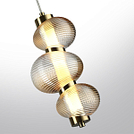 Подвесной светильник с 3-мя рифлеными стеклянными шарами Marcelh Light варинант исполнения - 5 | Loft Concept в Воронеже