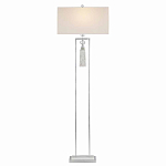 Торшер с прямоугольным тканевым абажуром на белом мраморном основании Silver Threads варинант исполнения - 1 | Loft Concept в Воронеже