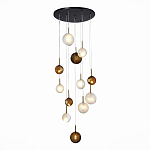 Люстра светодиодная с сферическими стеклянными плафонами Splatter варинант исполнения - 5 | Loft Concept в Воронеже