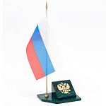 Флагшток с гербом России из натурального камня змеевик Stone Flagpole варинант исполнения - 2 | Loft Concept в Воронеже