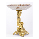 Чаша с цветочным орнаментом на ножке в виде бронзового ангела Eden Garden варинант исполнения - 2 | Loft Concept в Воронеже