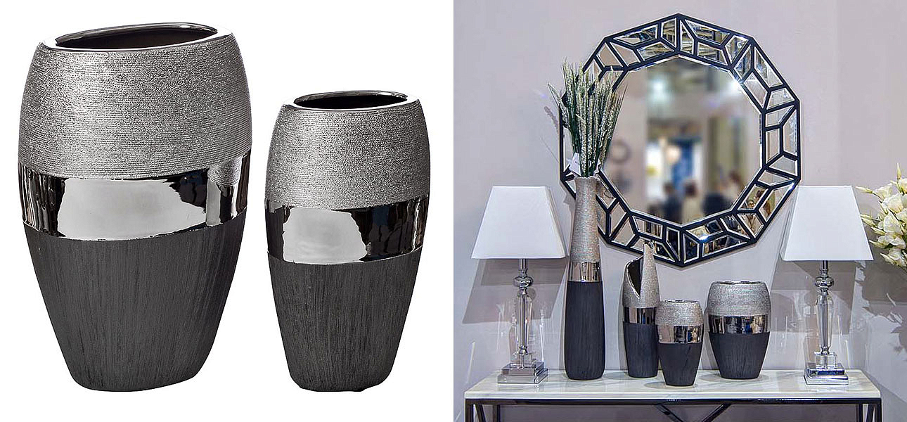 Ваза Maelis black and silver Ваза Maelis black and silver - Loft-Concept в Воронеже