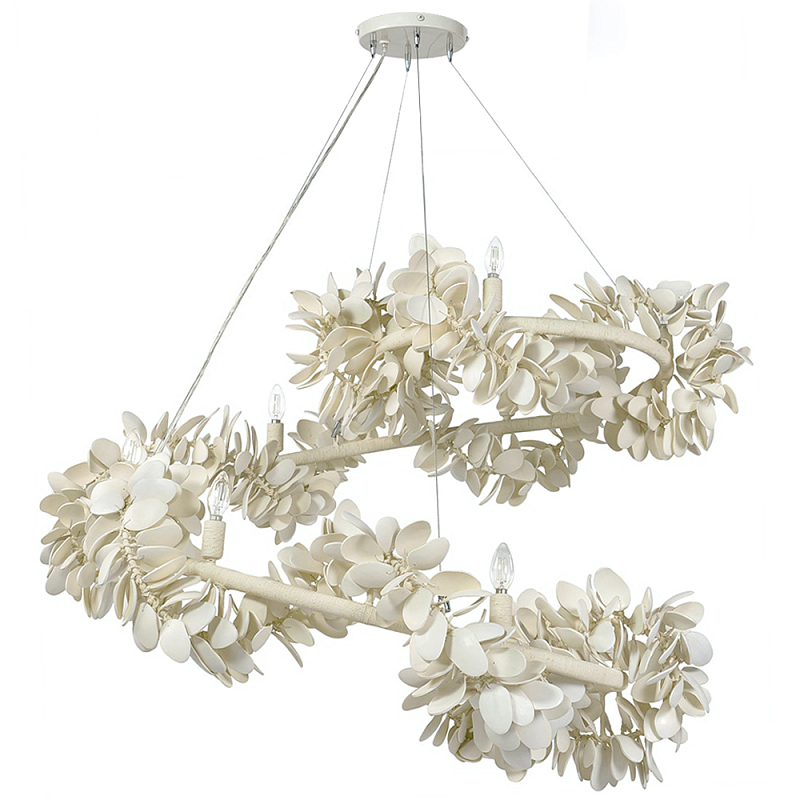 Люстра White Bionic Petals Flo Spiral Chandelier Белый Молочный Люстра White Bionic Petals Flo Spiral Chandelier Белый Молочный в Воронеже | Loft Concept