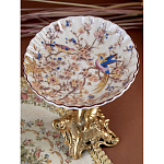 Чаша с цветочным орнаментом на ножке в виде бронзового ангела Eden Garden варинант исполнения - 7 | Loft Concept в Воронеже