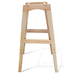 Барный стул со спинкой на 4-х деревянных ножках Синий Велюр Ava Charm варинант исполнения - 6 | Loft Concept в Воронеже