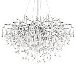 Люстра подвесная с прозрачными стеклянными подвесками в форме капель Диаметр 100 см Droplet Chandelier варинант исполнения - 18 | Loft Concept в Воронеже