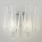 Бра с подвесками из рифленного стекла в форме капель на основании цвета хром Textured Glass варинант исполнения - 5 | Loft Concept в Воронеже