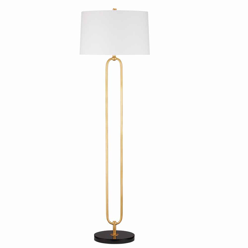 Торшер на овальном каркасе Lamp Paperclip Золотой Черный Мрамор Nero Слоновая кость  в Воронеже | Loft Concept 