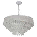 Люстра подвесная круглая с молочными стеклянными подвесками в форме капель Droplet Chandelier варинант исполнения - 1 | Loft Concept в Воронеже