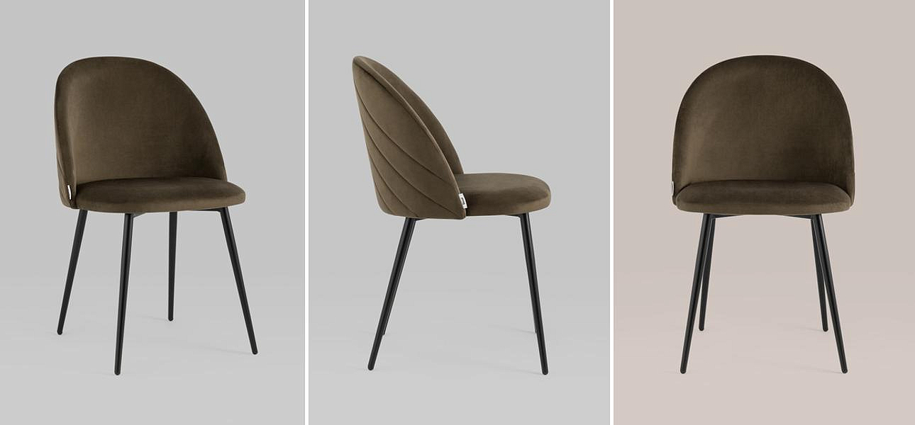 Стул Коричневый Велюр Miruna Leaf Chair Стул Коричневый Велюр Miruna Leaf Chair - Loft-Concept в Воронеже