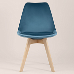 Стул с мягким велюровым сиденьем Arvika Blue варинант исполнения - 3 | Loft Concept в Воронеже