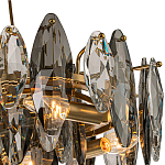 Люстра подвесная с овальными подвесками из стекла дымчатого цвета Harlow Crystal Round варинант исполнения - 2 | Loft Concept в Воронеже