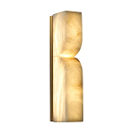 Бра с изогнутым плафоном из белого алебастра на прямоугольном основании Cryptocrystalline Stone варинант исполнения - 3 | Loft Concept в Воронеже