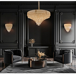 Люстра с каскадом из прозрачного хрусталя Constant Sparks варинант исполнения - 16 | Loft Concept в Воронеже