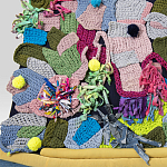 Ковер разноцветный из джинсовой одежды и армейских палаток Upcycling варинант исполнения - 3 | Loft Concept в Воронеже