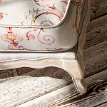 Мягкая банкетка из массива бука серая с растительным орнаментом Raffael Grey Floral Banquette варинант исполнения - 3 | Loft Concept в Воронеже