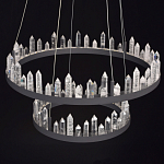 Люстра с двумя кольцами черного цвета с хрустальными элементами QUARTZ CRYSTAL варинант исполнения - 4 | Loft Concept в Воронеже