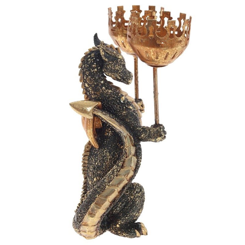 Подсвечник в виде дракона Dragon candlestick Gold Green Золотой Зеленый Черный Подсвечник в виде дракона Dragon candlestick Gold Green Золотой Зеленый Черный в Воронеже | Loft Concept