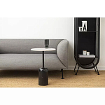 Кофейный столик с белой мраморной столешницей на черном основании Tall Coffee Black and White Table варинант исполнения - 1 | Loft Concept в Воронеже