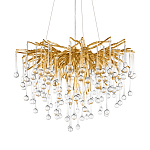 Люстра подвесная с прозрачными стеклянными подвесками в форме капель Диаметр 60 см Droplet Chandelier варинант исполнения - 18 | Loft Concept в Воронеже