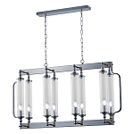 Люстра прямоугольная с 8-ю стеклянными плафонами цилиндрической формы Jeanette варинант исполнения - 3 | Loft Concept в Воронеже