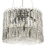 Круглая люстра с металлическими и хрустальными подвесками Bonnay Crystal Chrome Chandelier варинант исполнения - 1 | Loft Concept в Воронеже