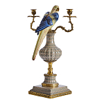 Подсвечникв образе попугая из фарфора с бронзовыми элементами Eden Garden варинант исполнения - 2 | Loft Concept в Воронеже