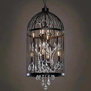 Люстра Steampunk Birdcage Chandelier 45 black