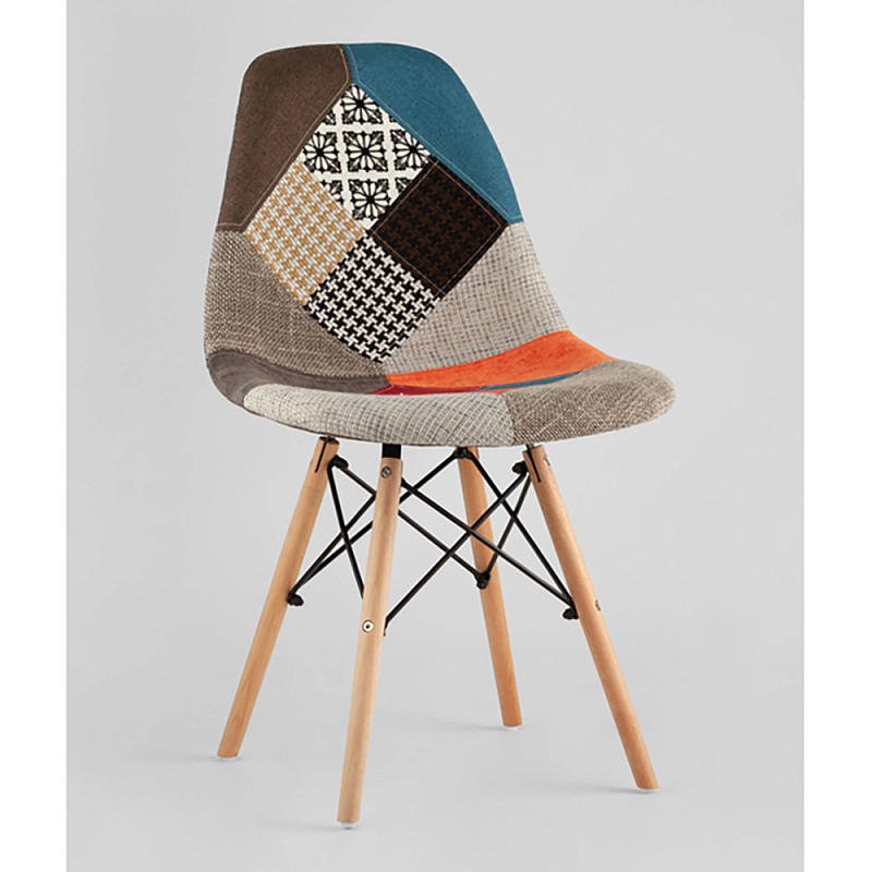 Пластиковый стул на ножках из массива бука Eames Пэчворк Мульти Древесина Пластиковый стул на ножках из массива бука Eames Пэчворк Мульти Древесина в Воронеже | Loft Concept