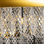 Люстра двухъярусная с золотого цвета и прозрачными подвесками Pettico варинант исполнения - 8 | Loft Concept в Воронеже