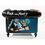 Кресло "Умный Умник" Rick and Morty graffiti chair натуральная кожа  варинант исполнения - 3 | Loft Concept в Воронеже
