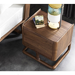 Прикроватный деревянный столик с 2-мя ящиками Moon Walnut Furniture варинант исполнения - 3 | Loft Concept в Воронеже