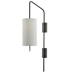 Бра чёрное с тканевым абажуром в форме цилиндра Rough Beauty варинант исполнения - 3 | Loft Concept в Воронеже