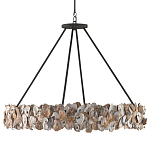 Люстра круглая с абажуром из устричных раковин Sea Ravens варинант исполнения - 3 | Loft Concept в Воронеже