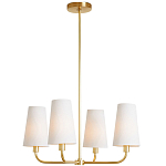 Люстра золотая с белыми тканевыми абажурами Coolness варинант исполнения - 2 | Loft Concept в Воронеже