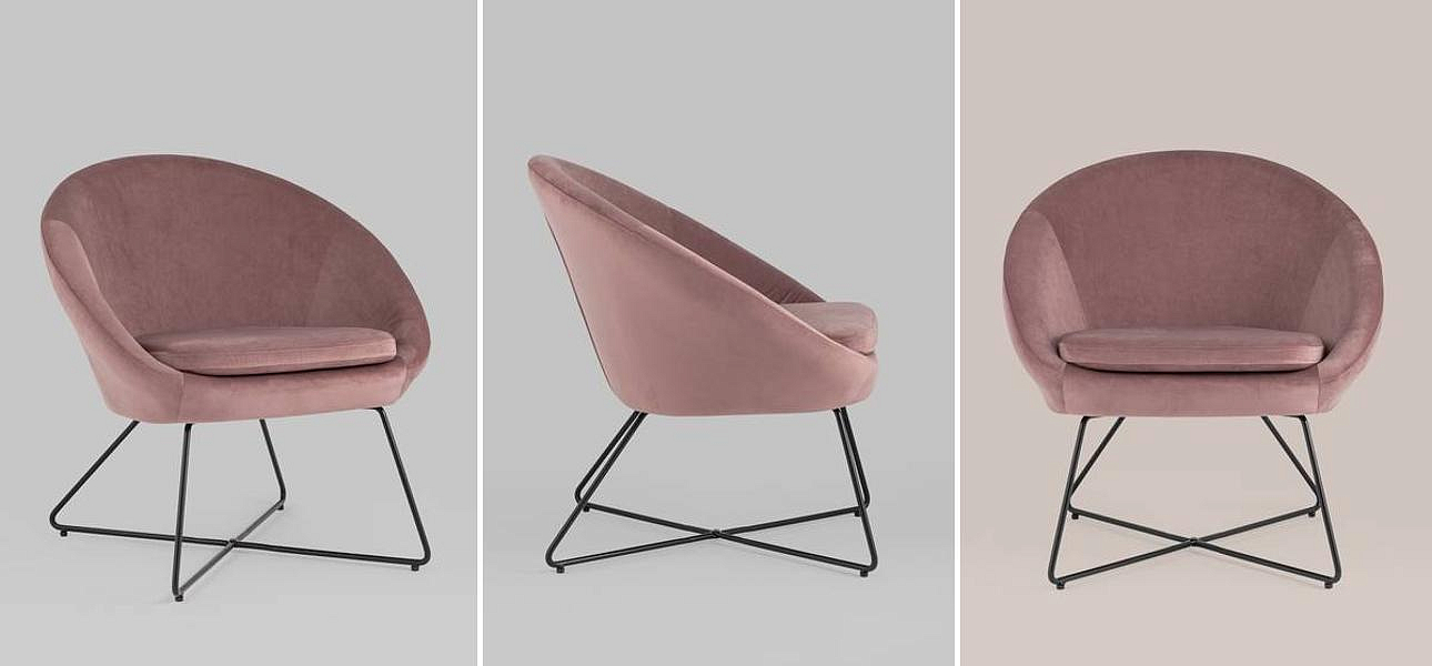 Кресло Avital пыльно-розовый велюр Кресло Avital пыльно-розовый велюр - Loft-Concept в Воронеже