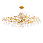 Люстра круглая подвесная с декором в виде ветвей и прозрачных подвесок из стекла в форме капель Droplet Chandelier варинант исполнения - 1 | Loft Concept в Воронеже