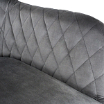 Стул с мягкой серой обивкой из велюра и подъемно-поворотным механизмом на черных колесиках Harper Gray варинант исполнения - 3 | Loft Concept в Воронеже