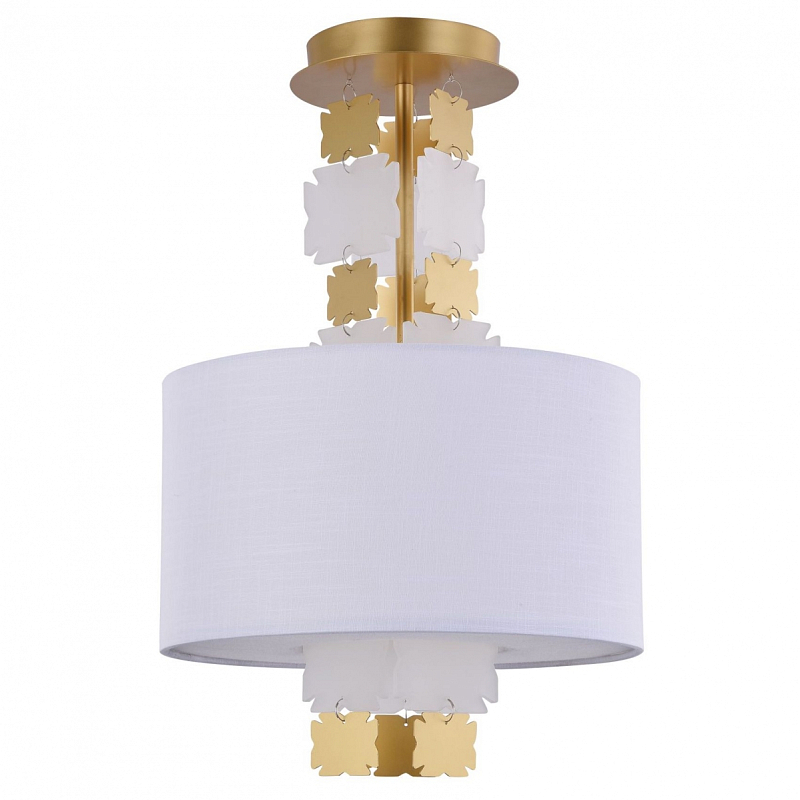 Потолочный светильник Jacopo Mosaic Ceiling Light One Белый Латунь Потолочный светильник Jacopo Mosaic Ceiling Light One Белый Латунь в Воронеже | Loft Concept