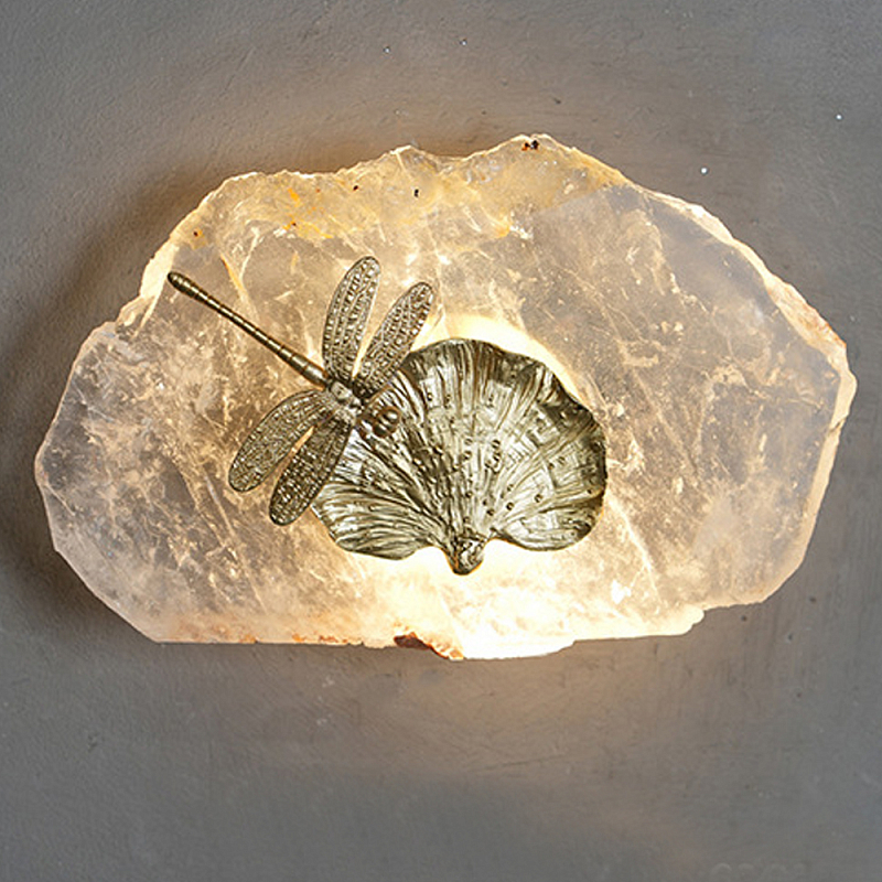 Бра Декоративный лист с стрекозой Glacial Fragment Медь Прозрачный Бра Декоративный лист с стрекозой Glacial Fragment Медь Прозрачный в Воронеже | Loft Concept
