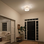 Потолочный светильник с двойным цилиндрическим плафоном из белого стекла и прозрачной органзы Kichler варинант исполнения - 10 | Loft Concept в Воронеже