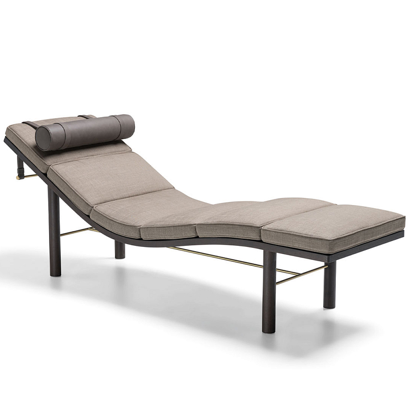Дизайнерский шезлонг каркас из массива дерева TUSCANY Chaise lounge Коричневый Бежево-серый Дизайнерский шезлонг каркас из массива дерева TUSCANY Chaise lounge Коричневый Бежево-серый в Воронеже | Loft Concept