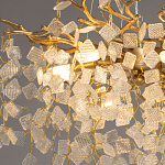 Люстра подвесная золотого цвета с декоративными ветвями и прозрачными рельефными подвесками FAIRYTREE Light варинант исполнения - 5 | Loft Concept в Воронеже