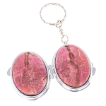 Зеркало брелок складное двухстороннее из натурального камня Родонит Stone Mirrors варинант исполнения - 3 | Loft Concept в Воронеже