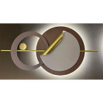 Бра круглое светодиодное в матовых оттенках коричневого и золотого цвета Kosmikos варинант исполнения - 1 | Loft Concept в Воронеже