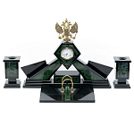 Настольный письменный набор из нефрита Герб России Dignity варинант исполнения - 1 | Loft Concept в Воронеже