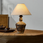 Настольная лампа с керамическим фактурным основанием и тканевым абажуром Eastern Tale варинант исполнения - 5 | Loft Concept в Воронеже